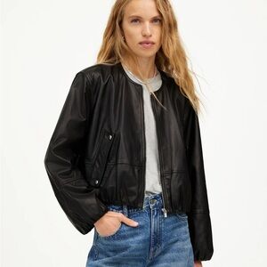 Madewell Leather Bubble Sleeve Jacket